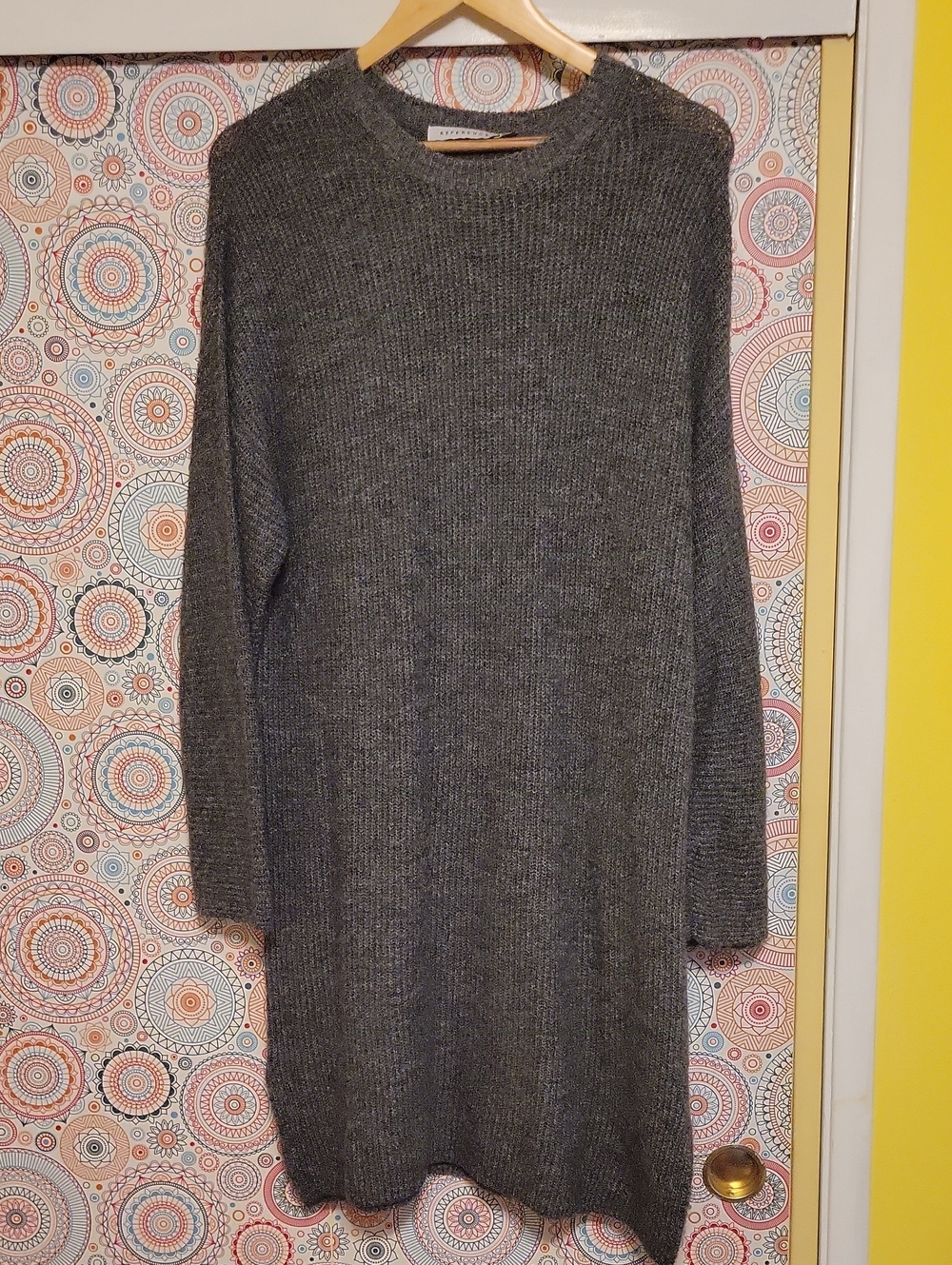 Reference Cozy Long Sleeve Knit Dress - Gray